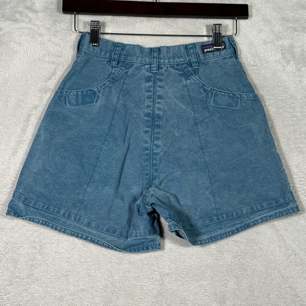 Patagonia High-Waist Denim-Look Blue Shorts - Picture 5 of 11